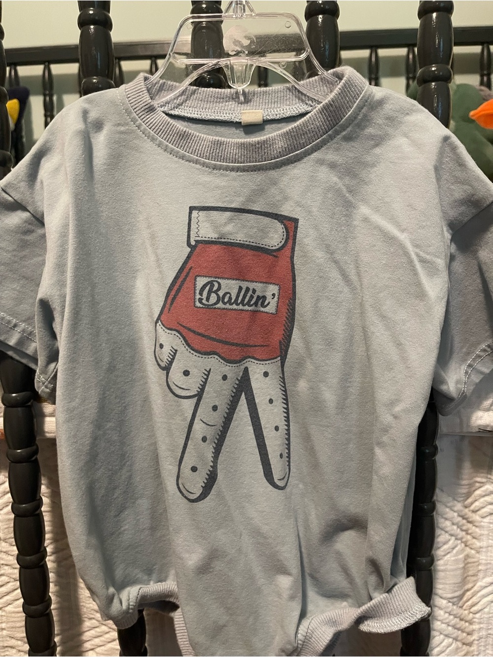 Oversize Tee onesie Light Blue with batting glove
